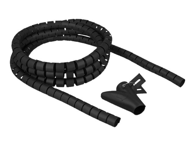 DELOCK Spiralschlauch mit Einziehwerkzeug 2,5m x 20mm schwarz - Vorderansicht