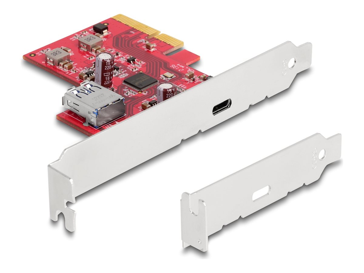 DELOCK PCI Express x1 Karte zu 2 x extern USB 5 Gbps Typ-A Buchse - Low Profile Formfaktor