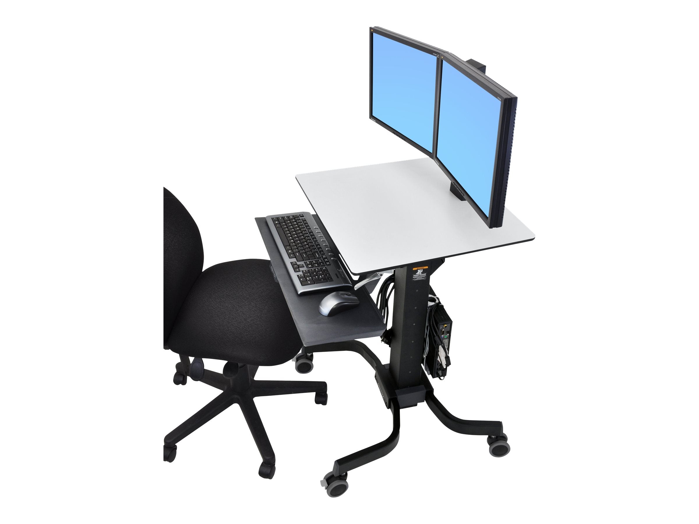 ERGOTRON WorkFit-C Steh-Sitz-Arbeitsplatz Dual HD Vorderansicht