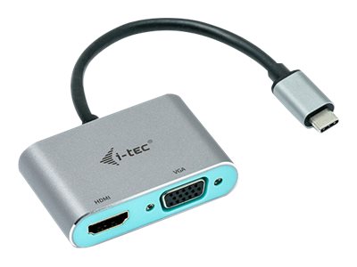 I-TEC USB-C auf HDMI und VGA Metal Adapter Detailansicht