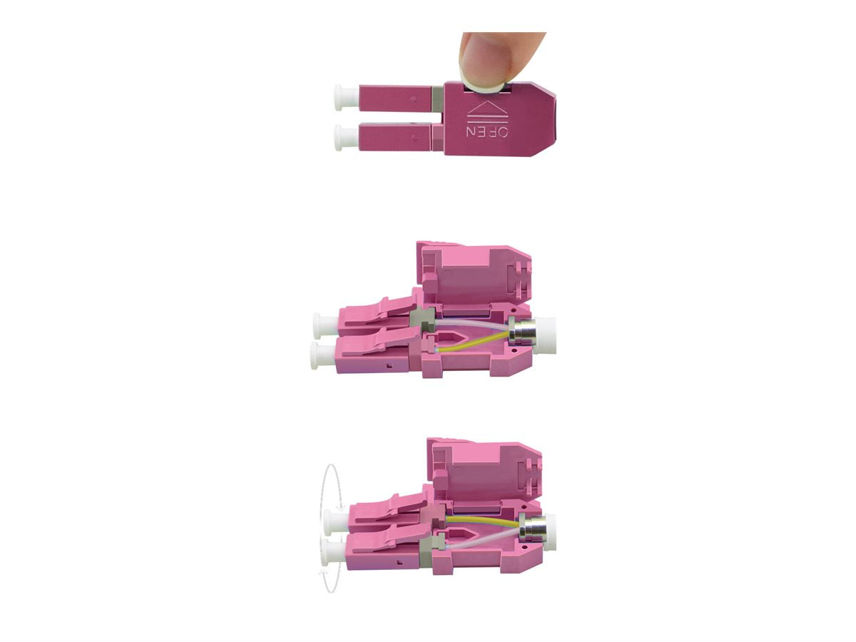 ROLINE LWL-Kabel duplex 50/125um OM4 LC/LC UNIBOOT violett 10m - Verpackung