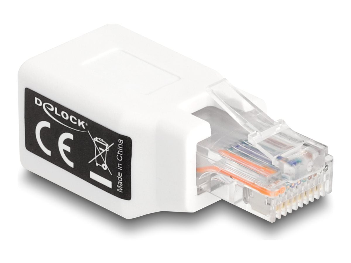 DELOCK RJ50 Adapter Stecker zu Buchse weiss - Vorderansicht