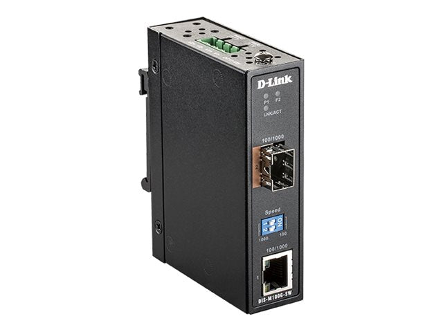 D-LINK DIS-M100G-SW Gigabit Ethernet Industrie SFP Konverter Vorderansicht