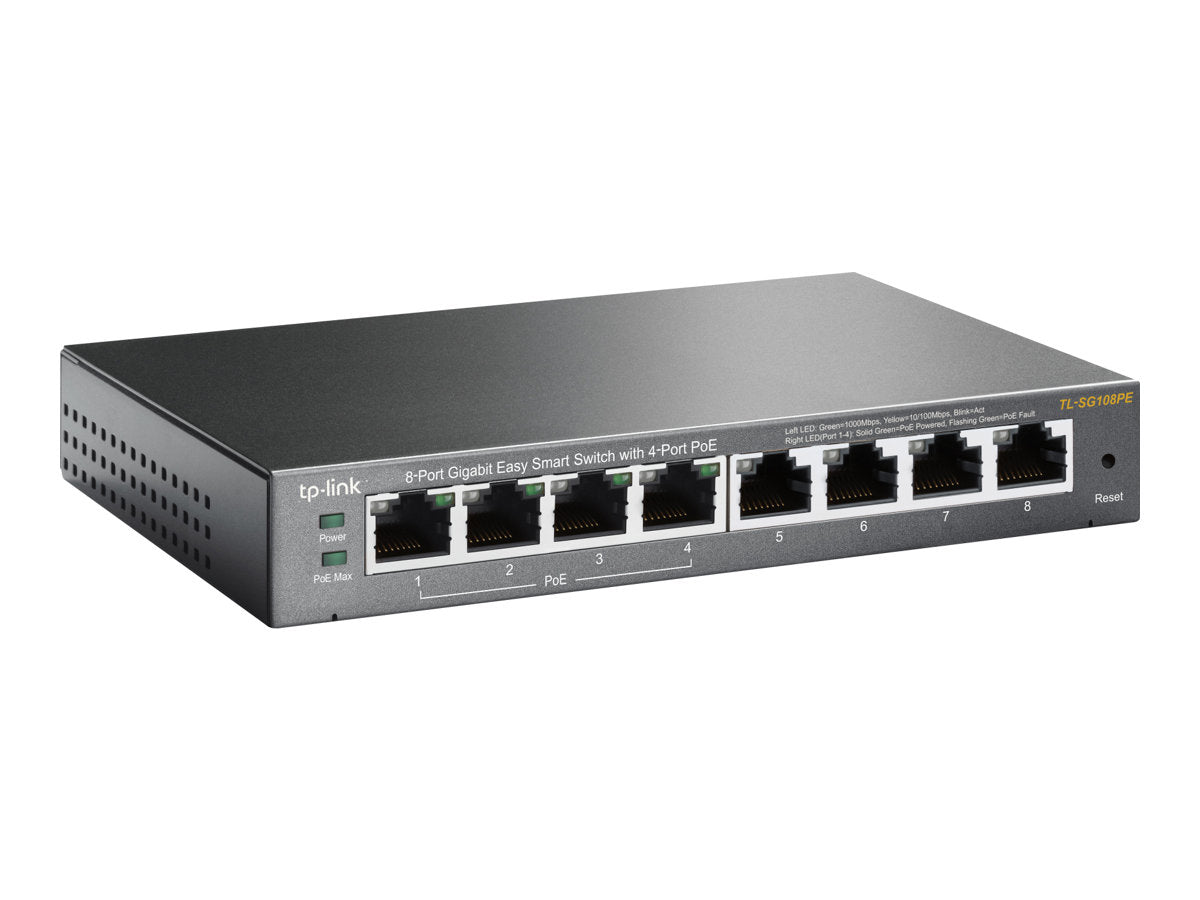TP-LINK TL-SG108PE 8-Port Gigabit Easy Smart Switch Vorderansicht