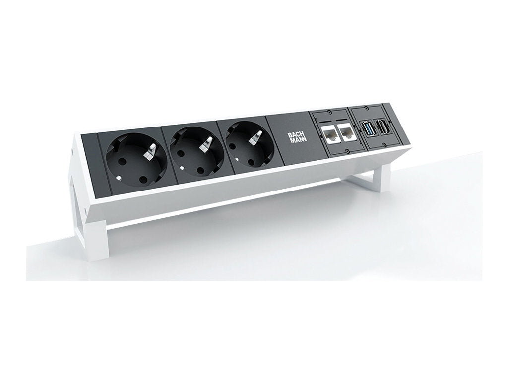 BACHMANN DESK2 3x Schutzkontakt GST18 Inox - Verpackung