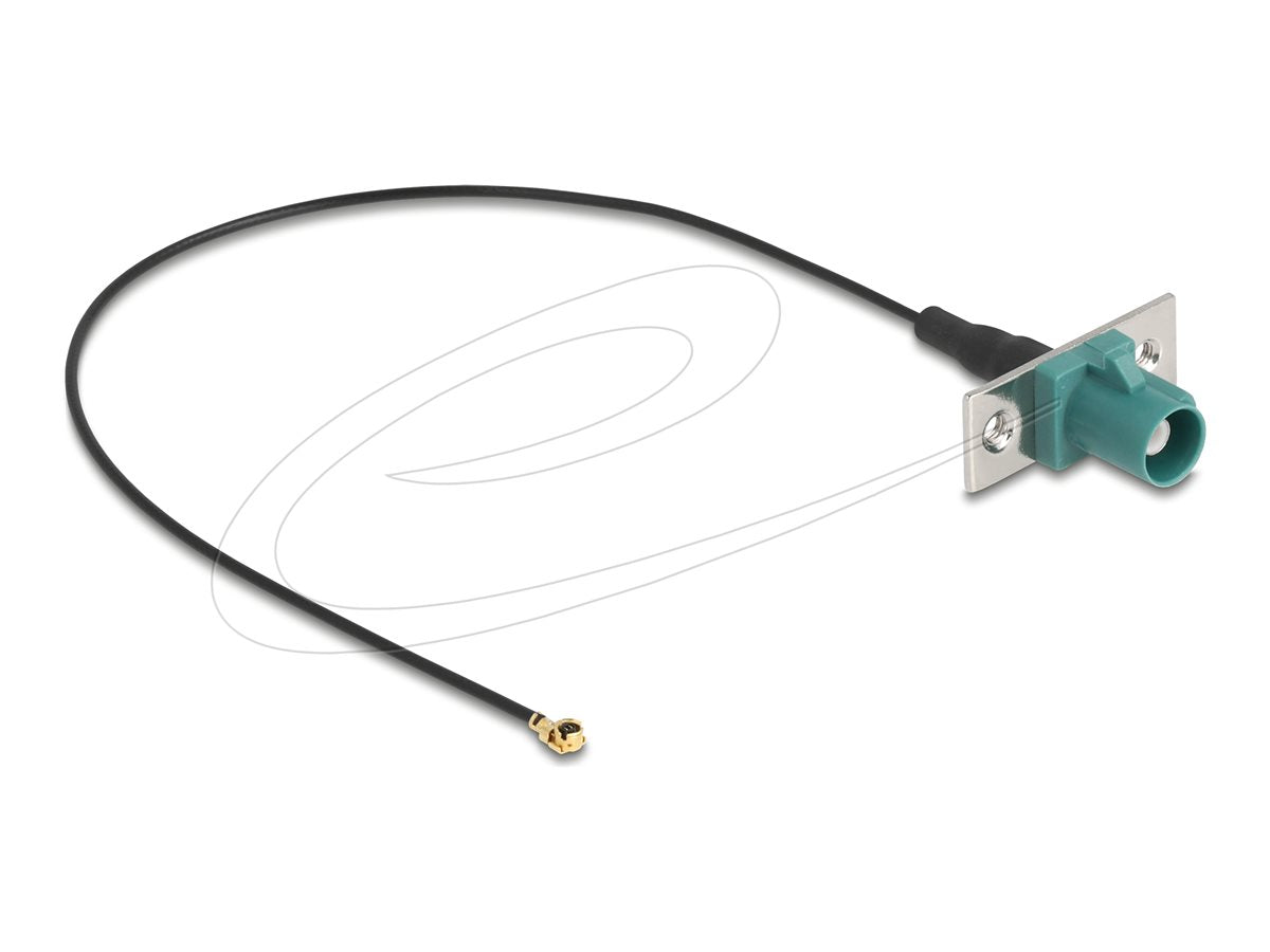 DELOCK Antennenkabel FAKRA E Stecker zu MHF I Stecker 1,13 - 20cm - Vorderansicht