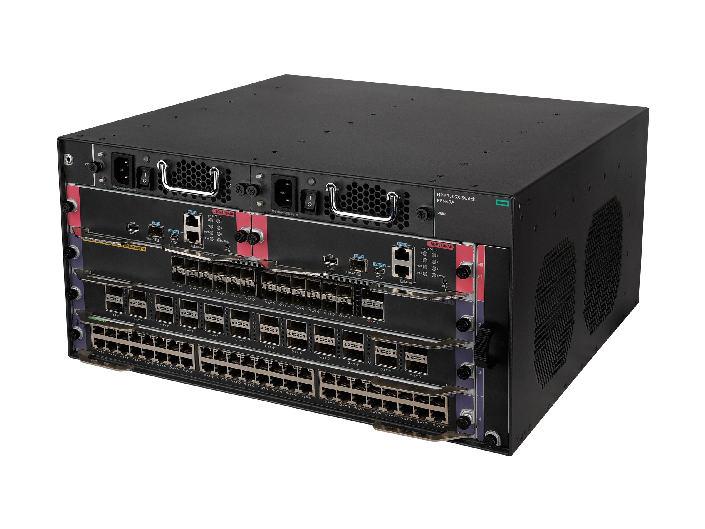 ARUBA HPE FlexNetwork 7503X Ethernet Switch Chassis Vorderansicht