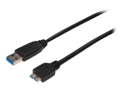 DIGITUS USB 3.0 Anschlusskabel USB A - mikro USB B St/St 0,25m Vorderansicht