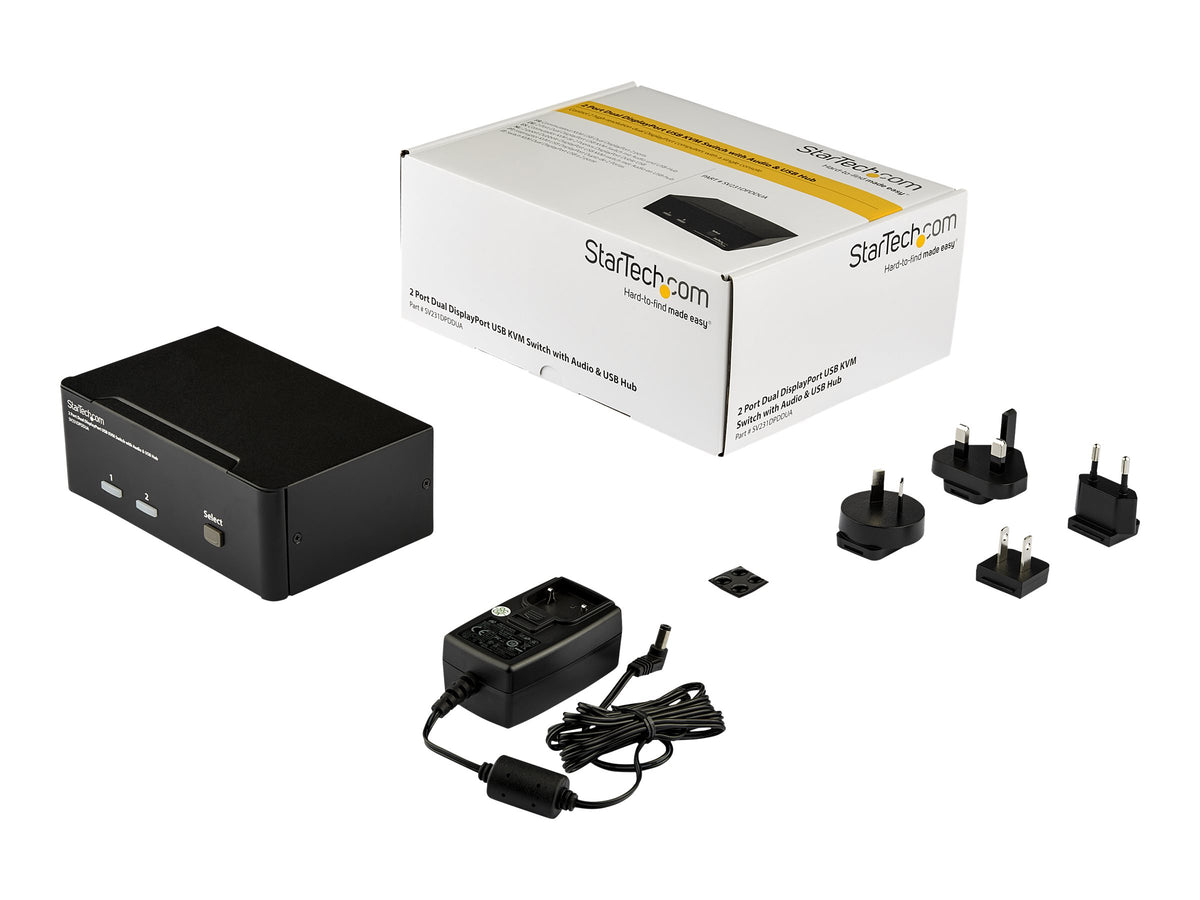 STARTECH.COM 2 Port Dual DisplayPort USB KVM Switch - Vorderansicht