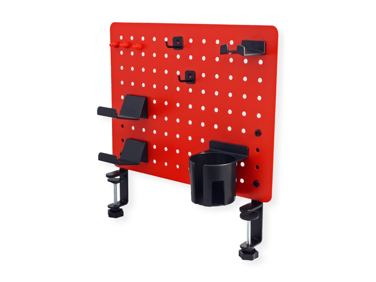VALUE Stecktafel für Gamer Klemmhalterung rot - Vorderansicht