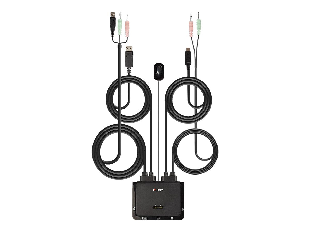 LINDY 2 Port DisplayPort 1.2 KVM Switch Verpackung