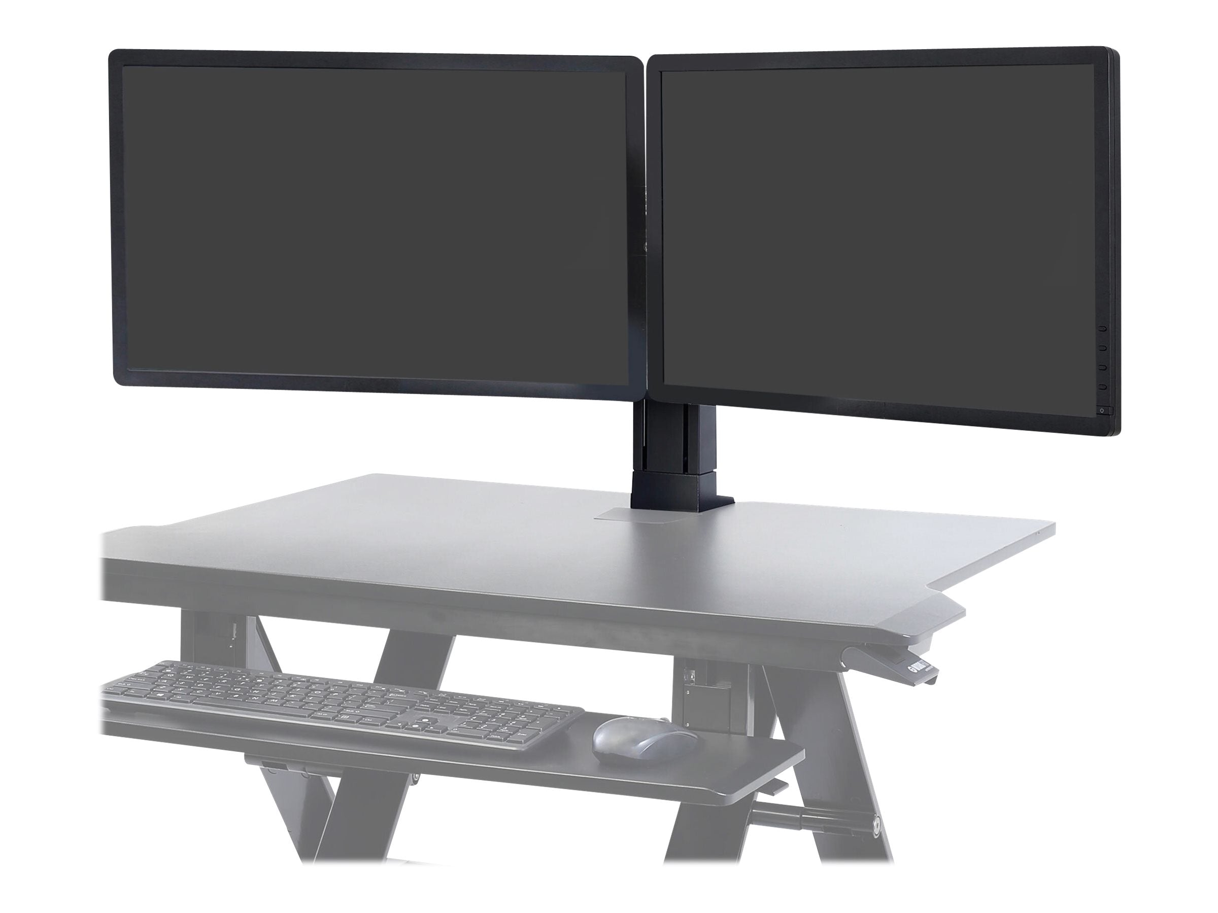 Vorderansicht des ERGOTRON WorkFit Dual Monitor Kit Black