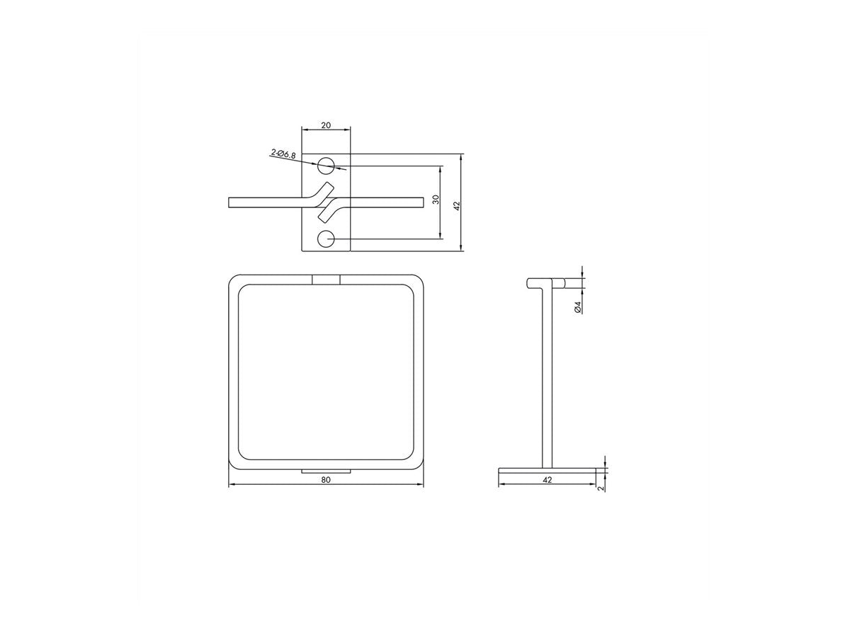 ROLINE Kabelöse 80x80mm Metall Kabeleinfuhrung vorn - Verpackung