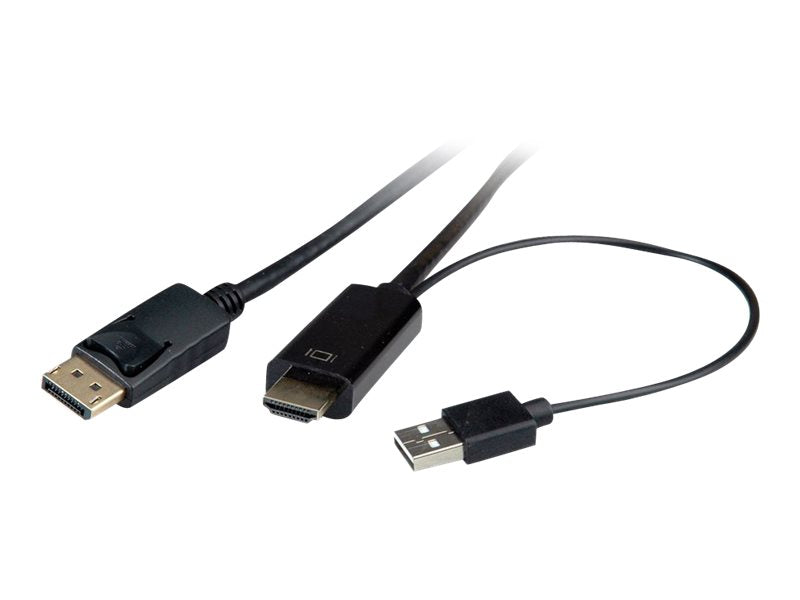 ROLINE HDMI-Kabel UltraHDTV - DisplayPort ST/ST schwarz 1m Verpackung