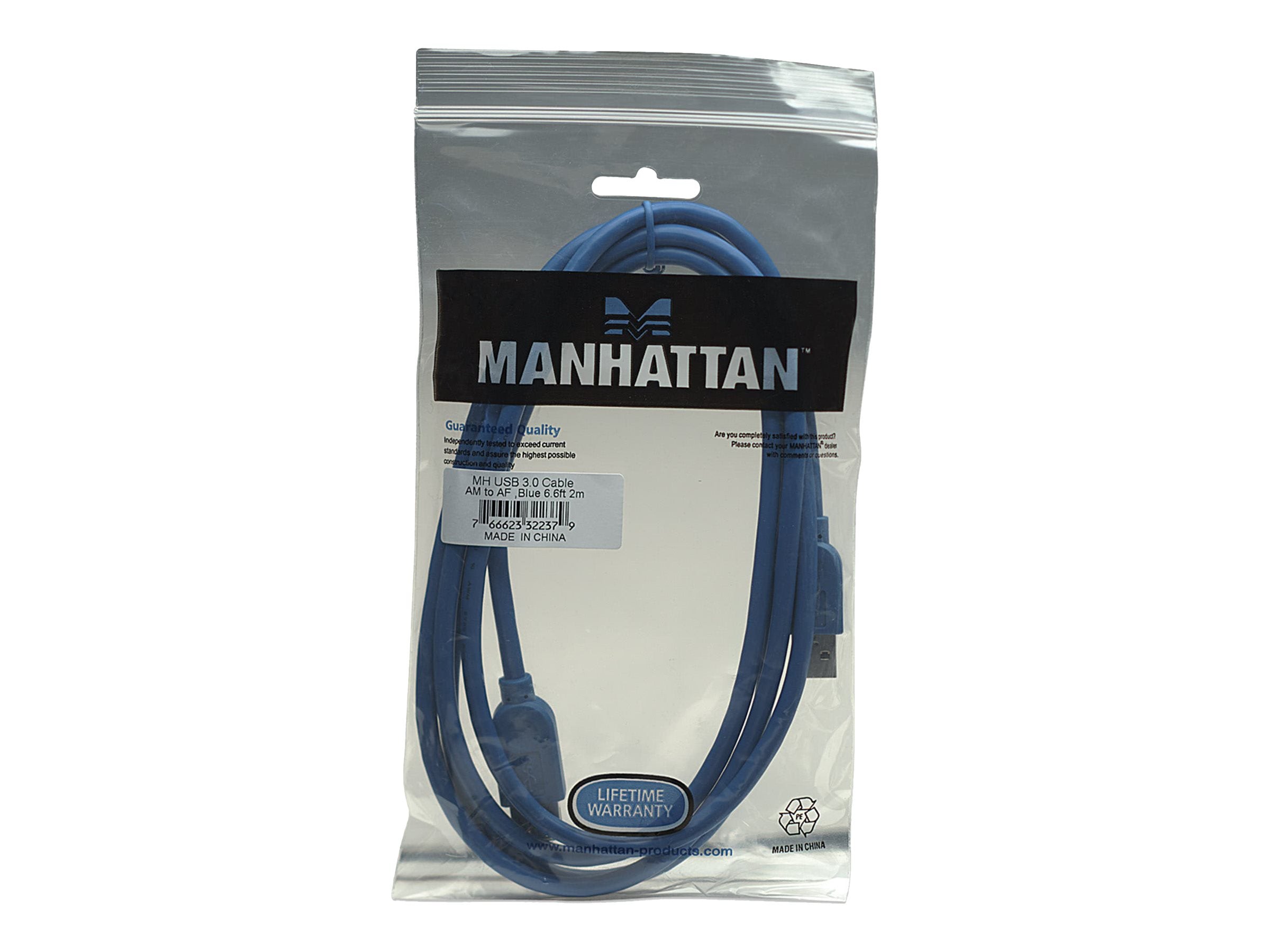 MANHATTAN USB 3.0 Verlängerungskabel 2m Vorderansicht