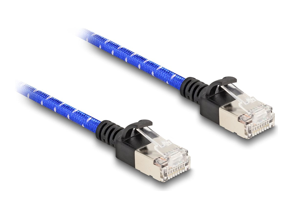 DELOCK RJ45 Netzwerkkabel Cat.6A U/FTP Slim 5 m blau - Vorderansicht