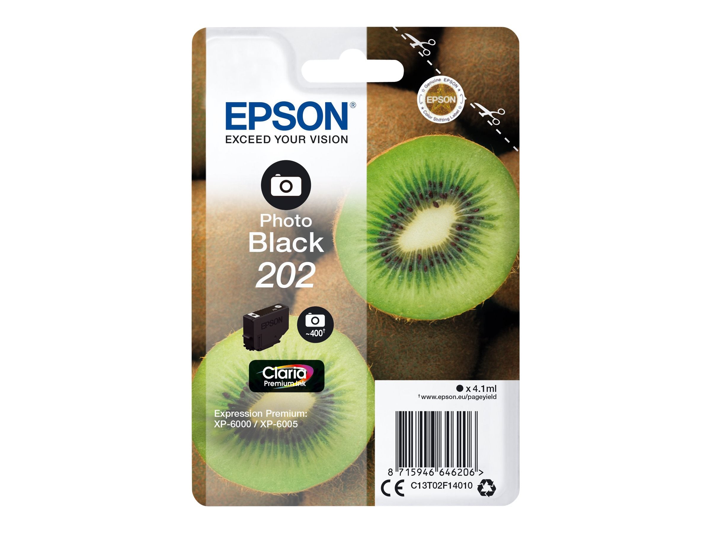EPSON 5LB Singlepack Photo Black 202 Kiwi Clara Premium Ink Vorderansicht