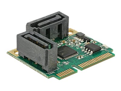 DELOCK Mini PCIe I/O PCIe half size 2 x SATA 6 Gb/s Vorderansicht