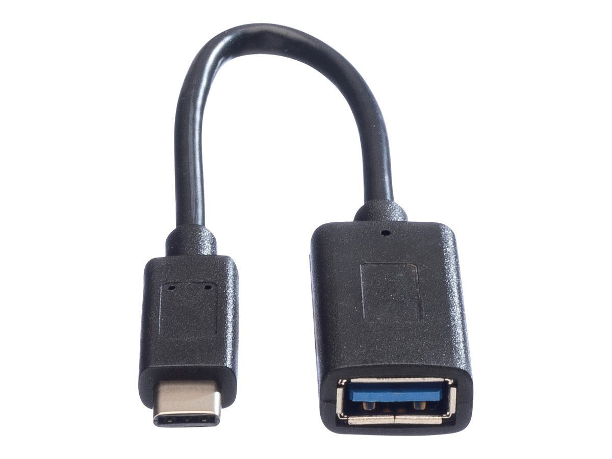 VALUE USB 3.2 Gen 1 Kabel USB Typ C - A ST/BU OTG schwarz 0,15m Vorderansicht
