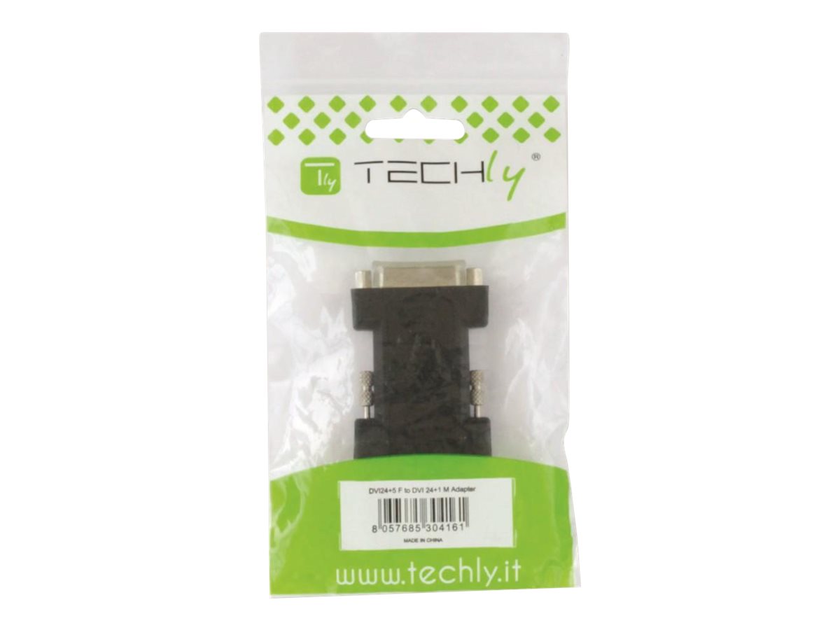 TECHLY DVI Adapter DVI-I 24+5 Buchse auf DVI-D 24+1 Stecker Vorderansicht
