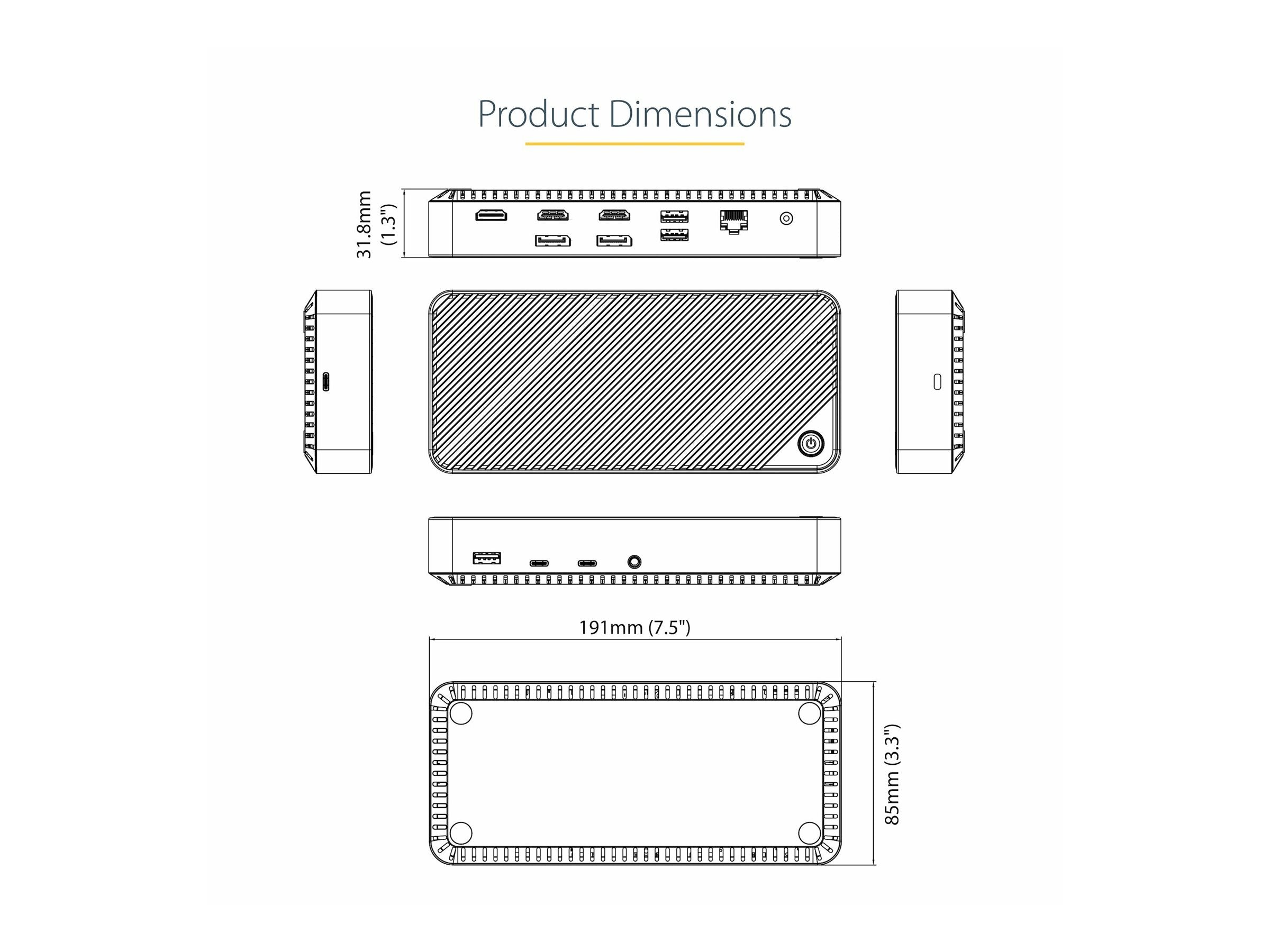 STARTECH.COM USB-C Triple Monitor Docking Station Vorderansicht