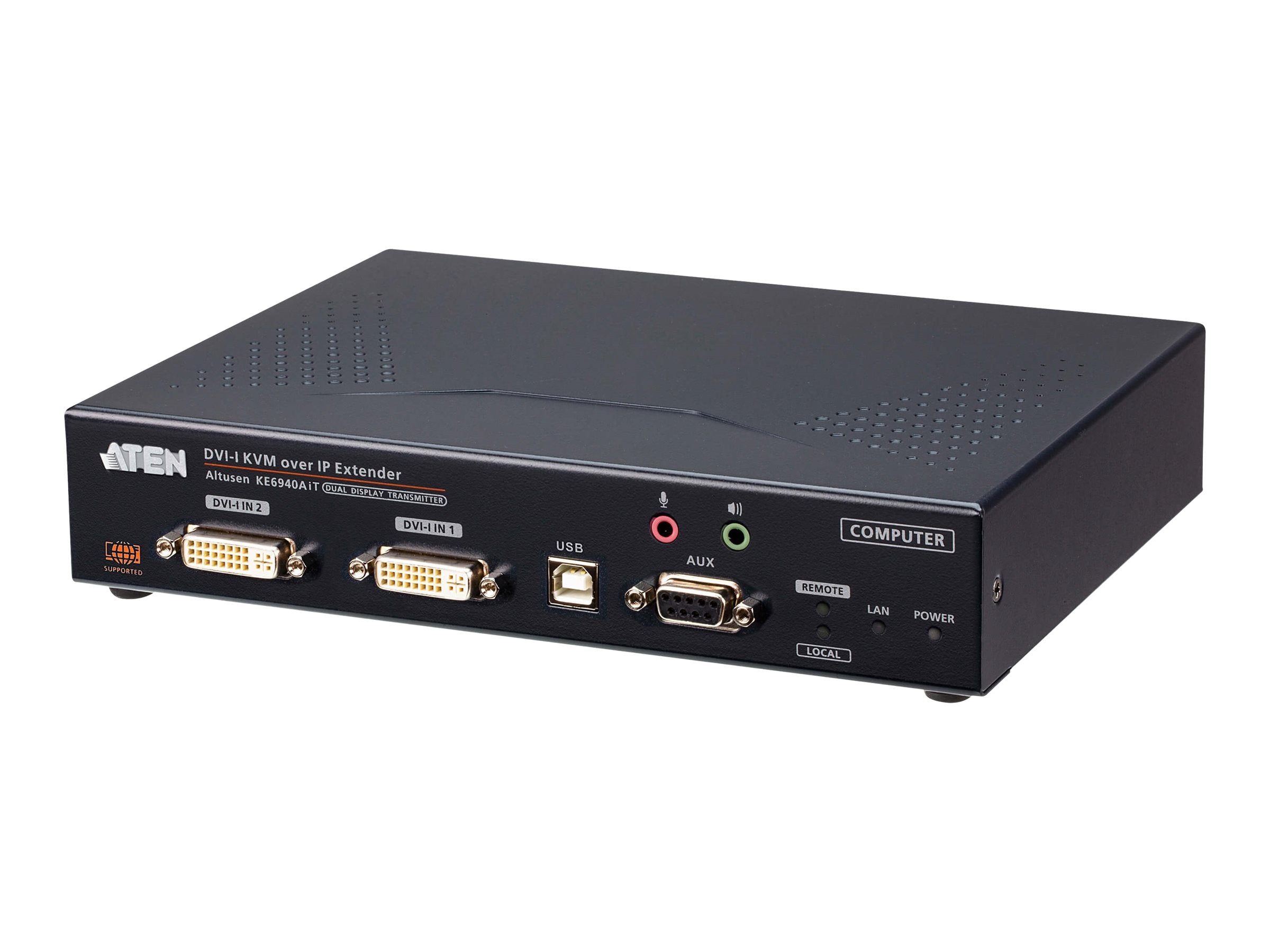 ATEN KE6940AIT FHD Dual DVI KVM over IP Transmitter Vorderansicht