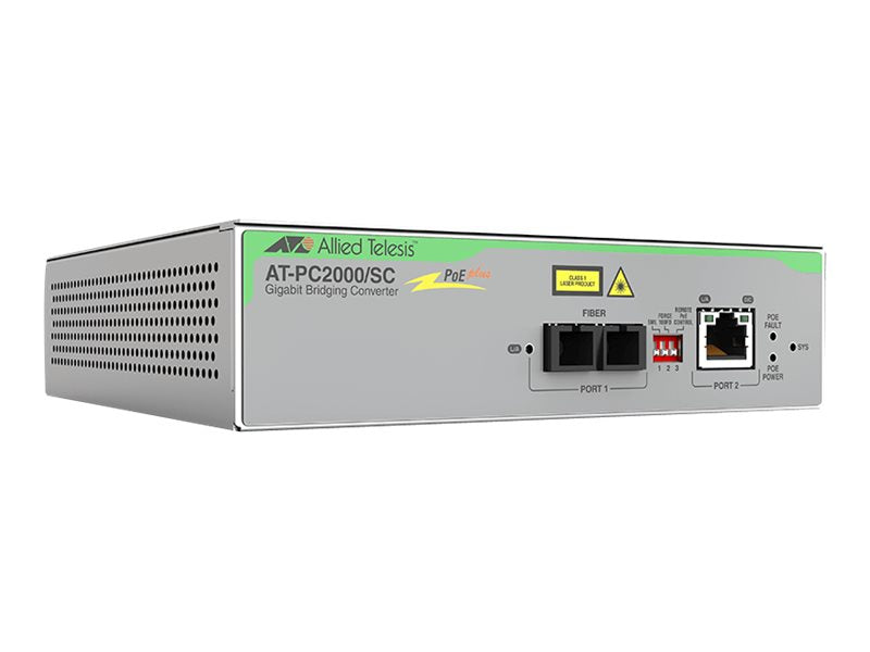 ALLIED TAA Federal 10/100/1000T to 1000SX/SC POE+ Media & Rate Converter Universal PSU