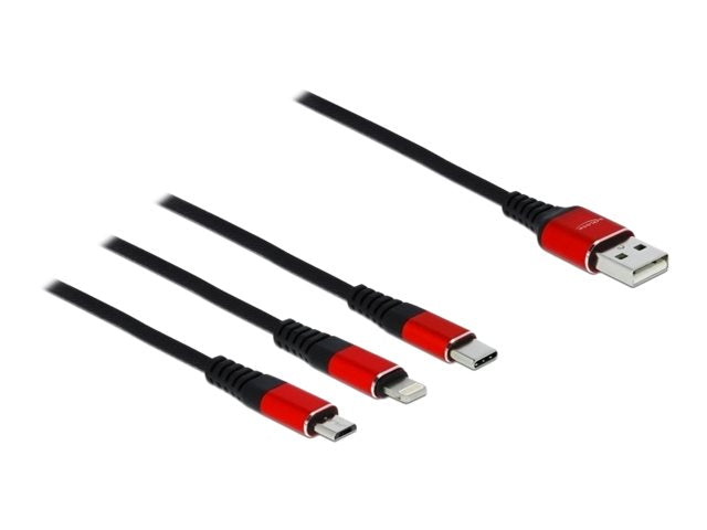 DELOCK USB Ladekabel 3 in 1 für Lightning / Micro USB / USB Type-C 30cm - Verpackung