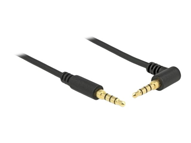 DELOCK Klinkenkabel 3,5 mm 4 Pin Stecker gewinkelt 3 m schwarz - Verpackung
