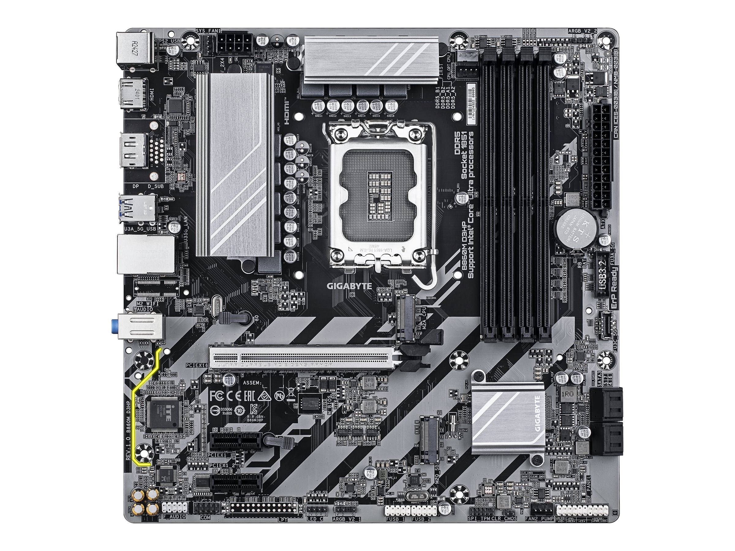 GIGABYTE B860M D3HP Motherboard Vorderansicht