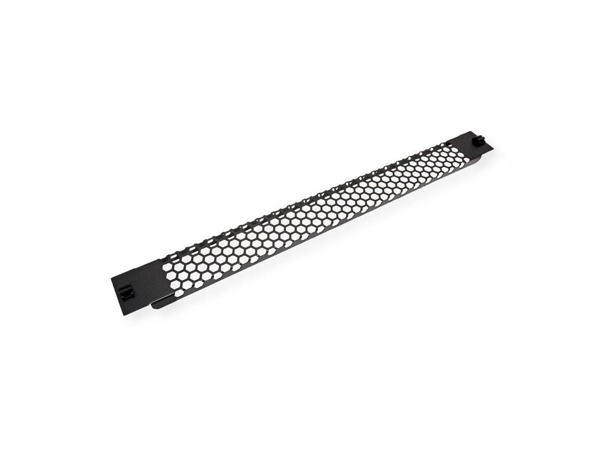 VALUE 19-Beluftungsplatte Snap-in 1 HE RAL 9005 Tiefschwarz