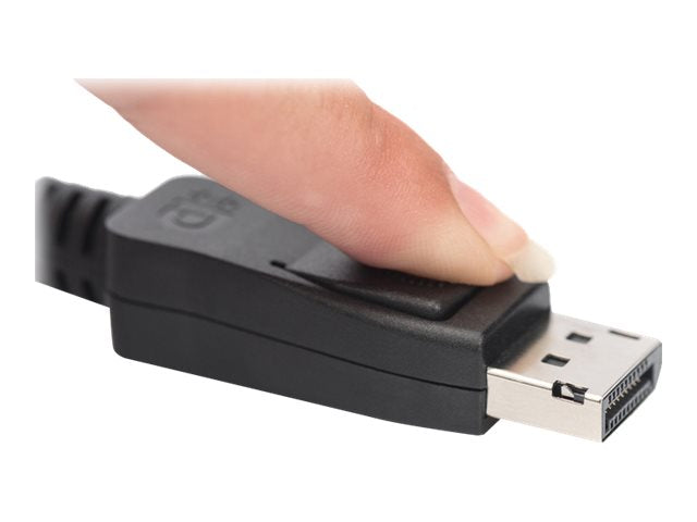 DIGITUS DisplayPort Anschlusskabel DP St/St 2.0m m/Verriegelung Ultra HD 8K Vers. 1.3/1.4 sw
