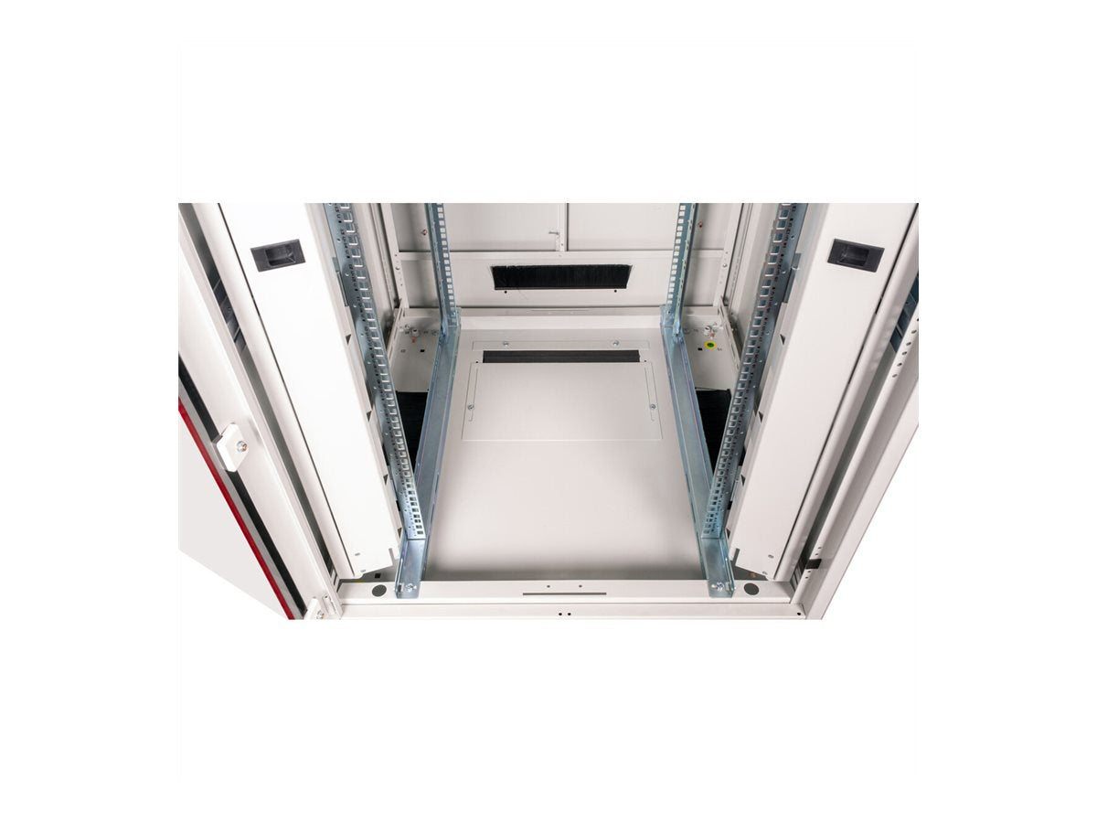 ROLINE Netzwerkschrank Pro 48,26cm 19Zoll 26 HE 800x800 Glastür grau - Detailansicht der Glastür