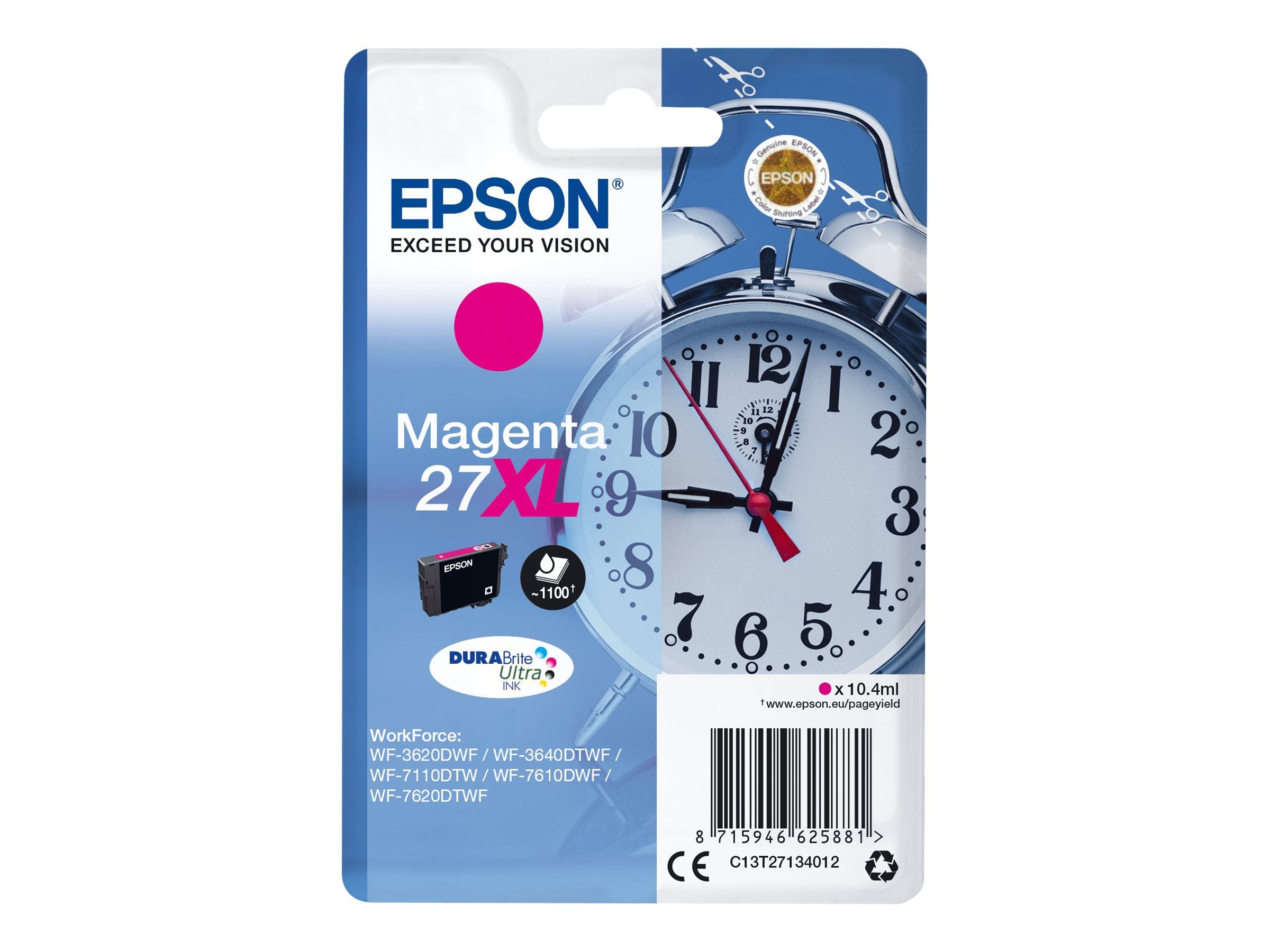 EPSON 27XL Tintenpatrone Magenta Vorderansicht