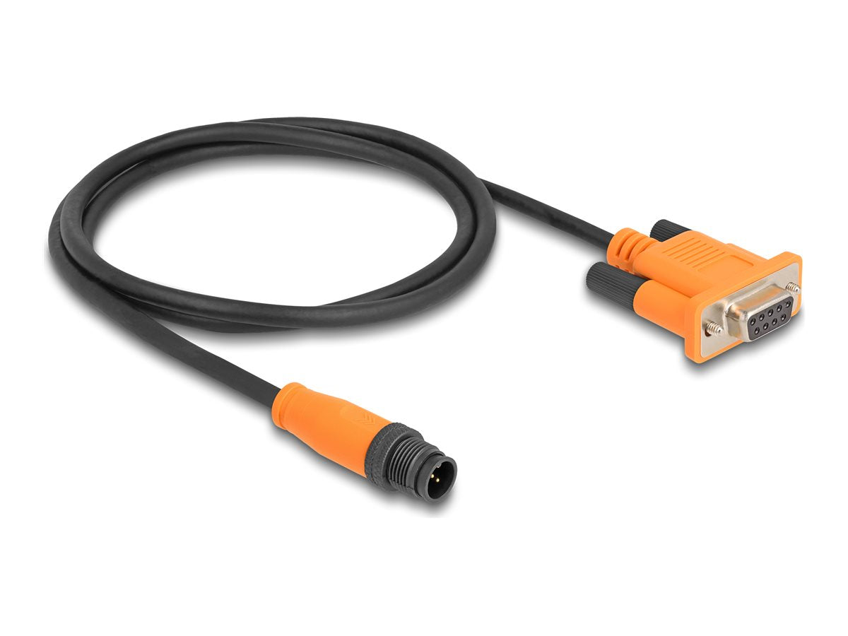 DELOCK M12 CAN Bus Kabel A-kodiert 5 Pin Stecker zu D-Sub 9 Buchse 1 m - Vorderansicht