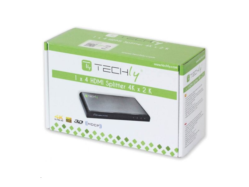 TECHLY HDMI Splitter 4K UHD 3D 4-Port Verpackung