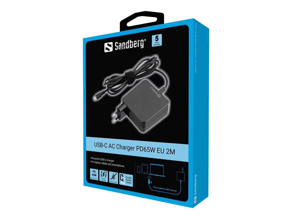Verpackung des SANDBERG USB-C AC Charger PD65W EU 2M