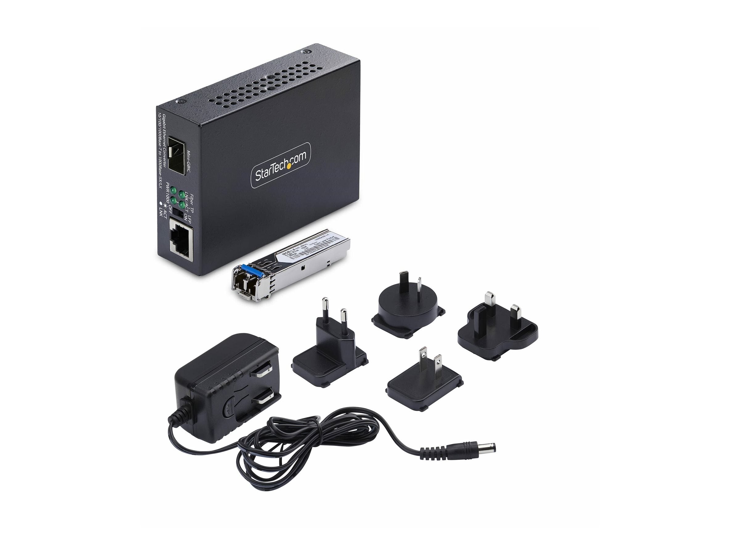 STARTECH.COM Gigabit Singlemode SM LC Glasfaser-Medienkonverter 10 100 oder 1000Mbps 20 km RJ45 zu LC Vollmetallgehäuse TAA