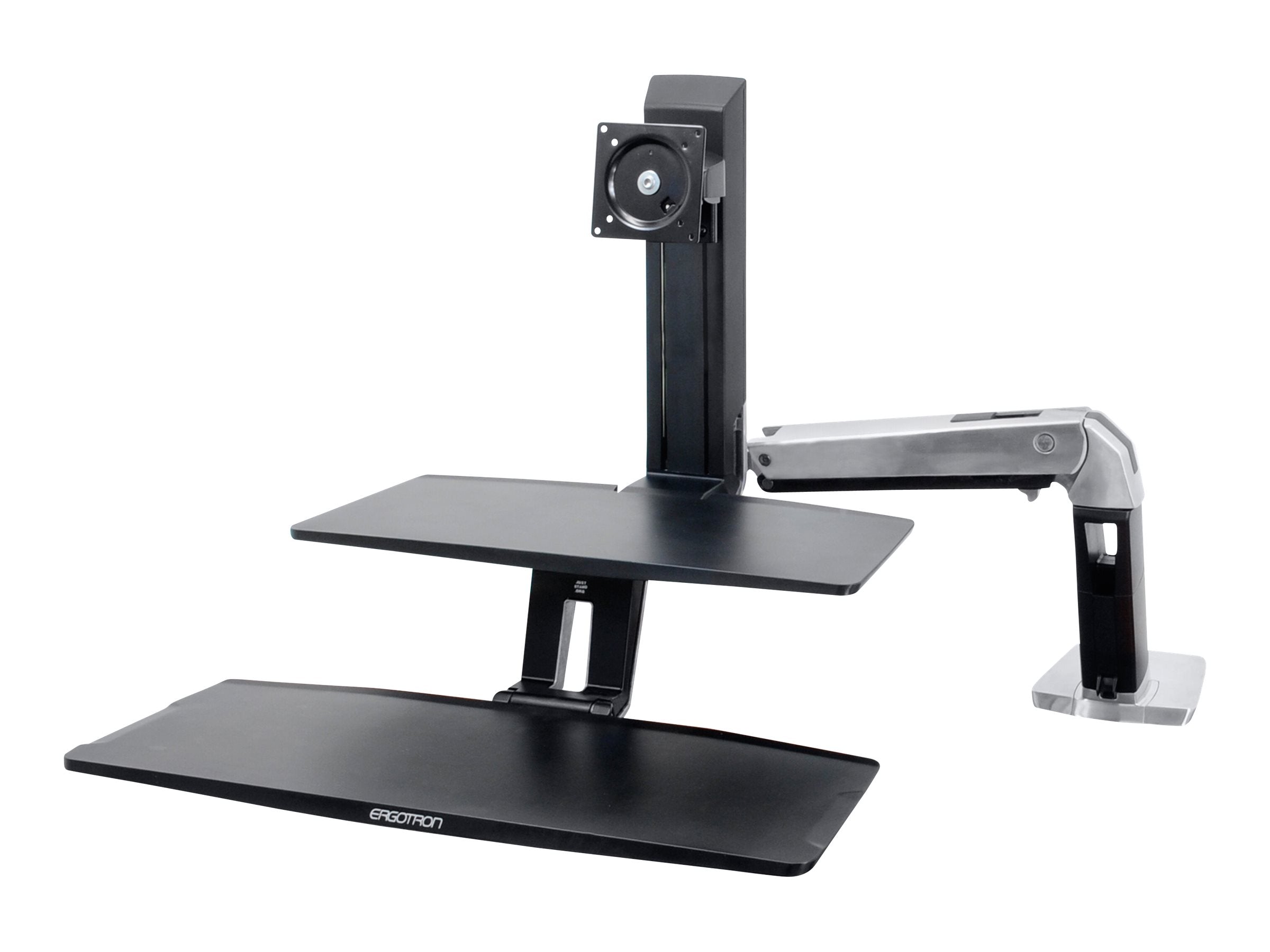 ERGOTRON WorkFit-A mit tiefer gelegter Tastaturablage mittelgrosser Monitor HD bis 68