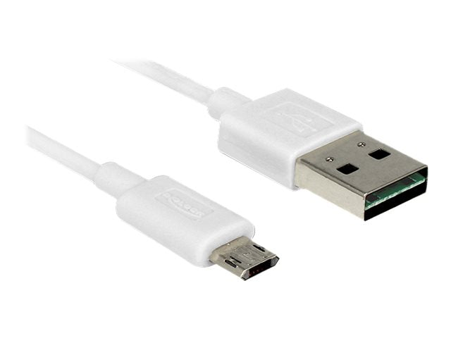 DELOCK Kabel EASY-USB 2.0 Typ-A Stecker > EASY-USB 2.0 Typ Micro-B Stecker weiss 50 cm - Verpackung