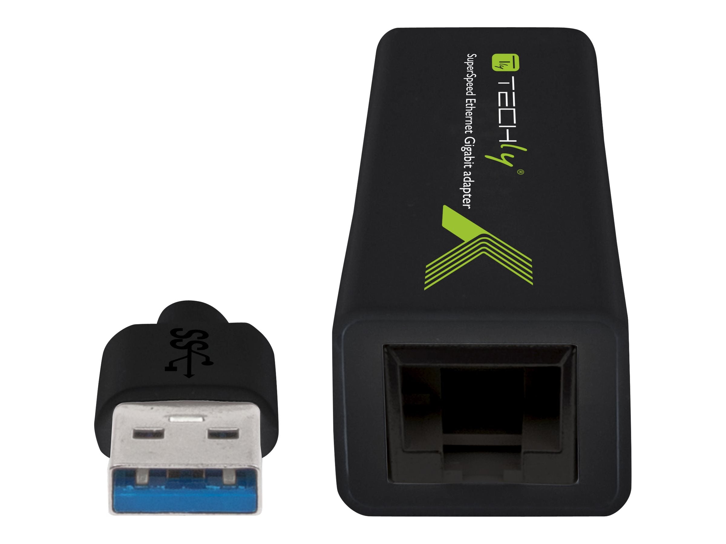 TECHLY USB 3.0 Superspeed auf RJ45 Gigabit 10/100/1000 Konverter Kabellaenge 0