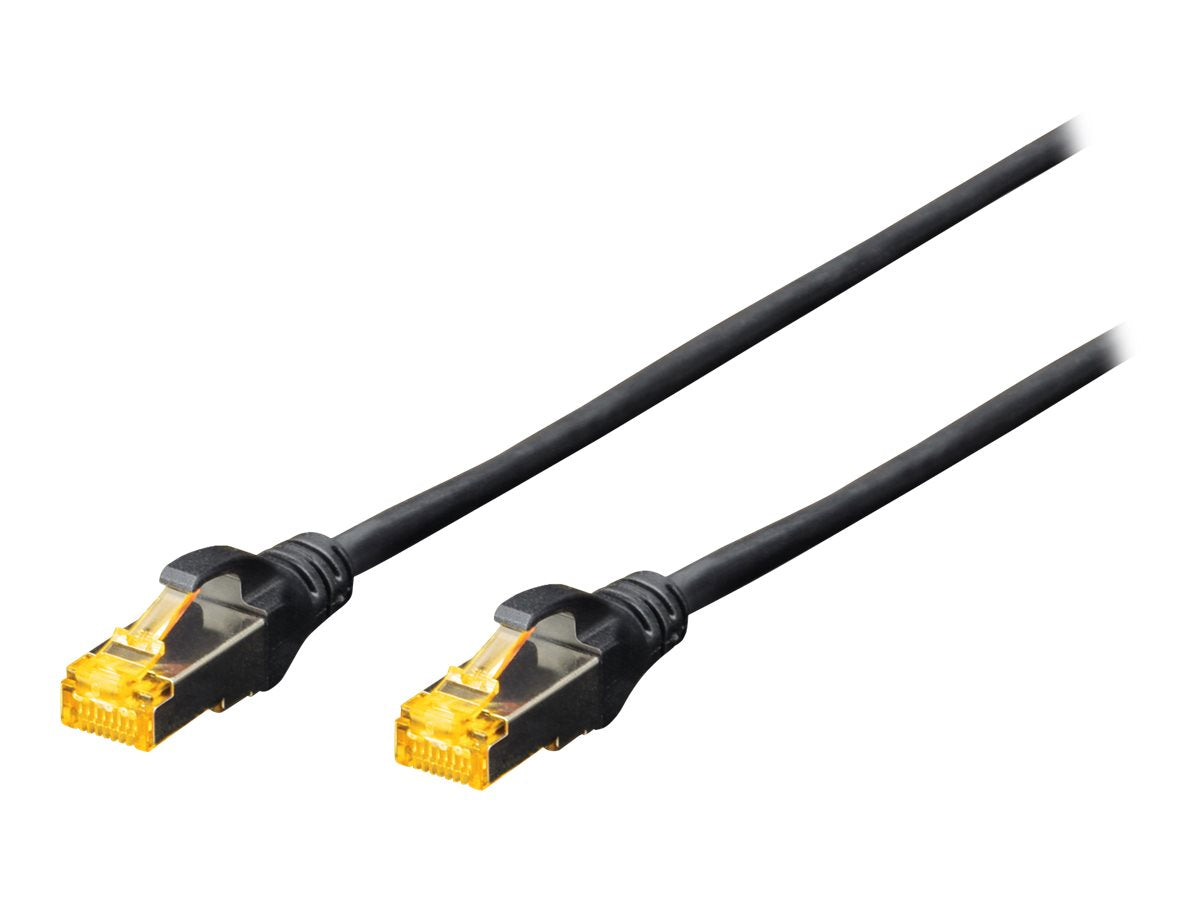 DIGITUS CAT 6A S-FTP Patchkabel Cu LSZH AWG 26/7 0,25 m Schwarz - Vorderansicht