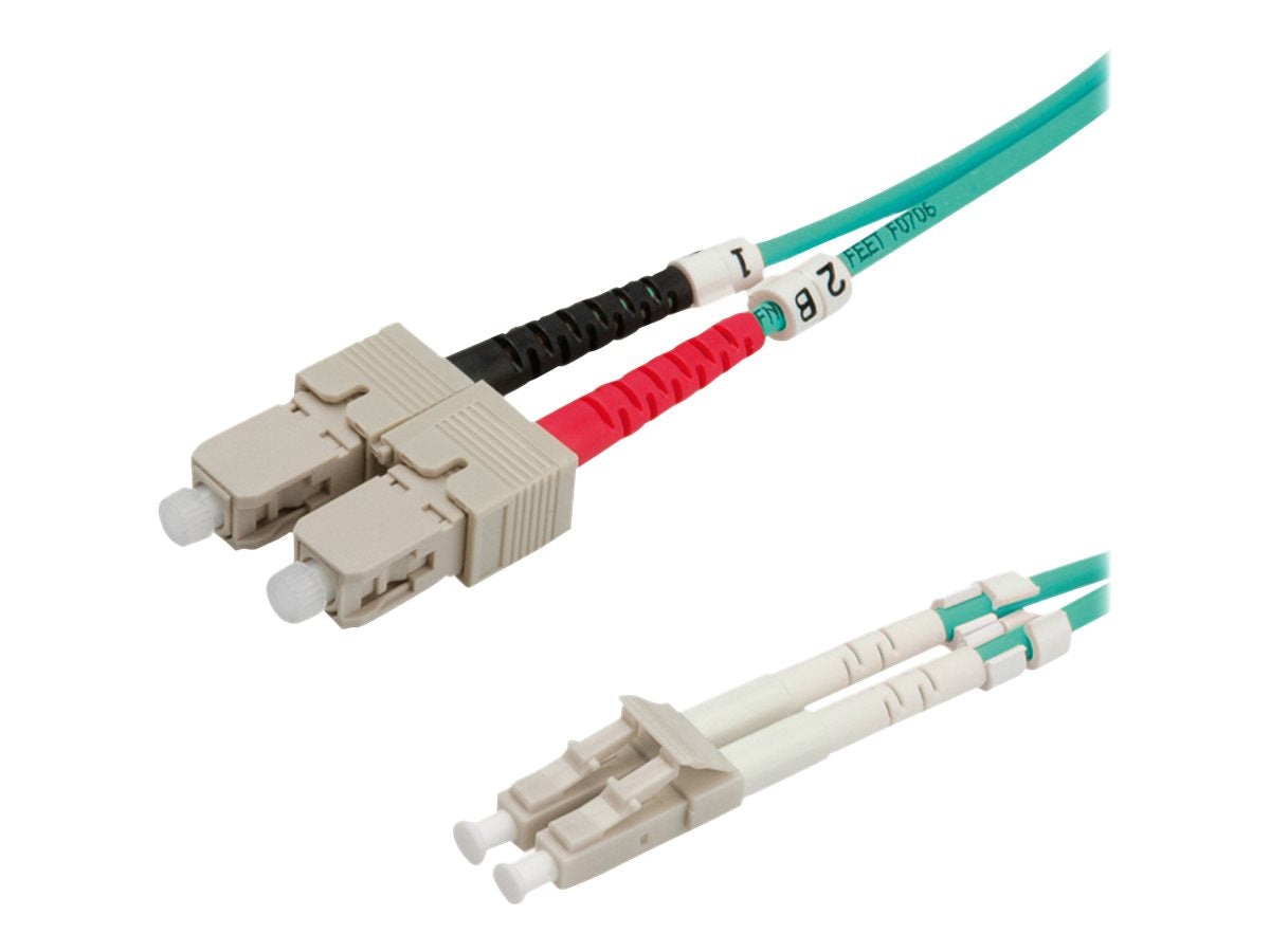 ROLINE LWL-Kabel 50/125um OM3 LC/SC türkis 3m - Vorderansicht