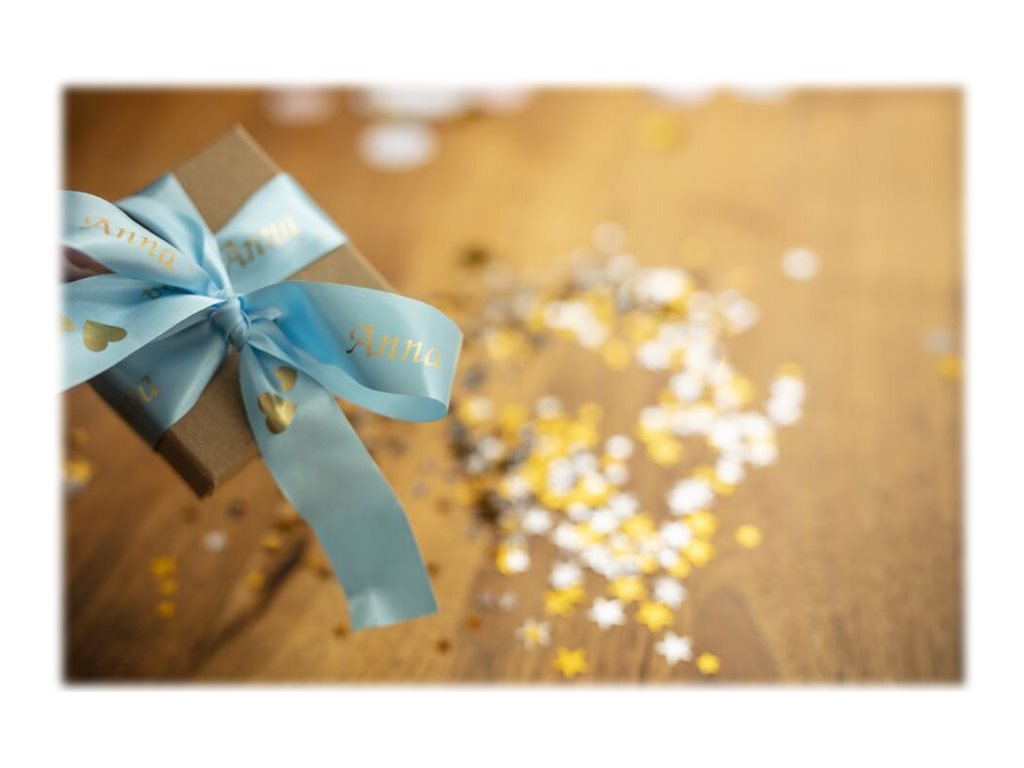 BROTHER P-Touch 12mm light blue/gold ribbon tape Detailansicht
