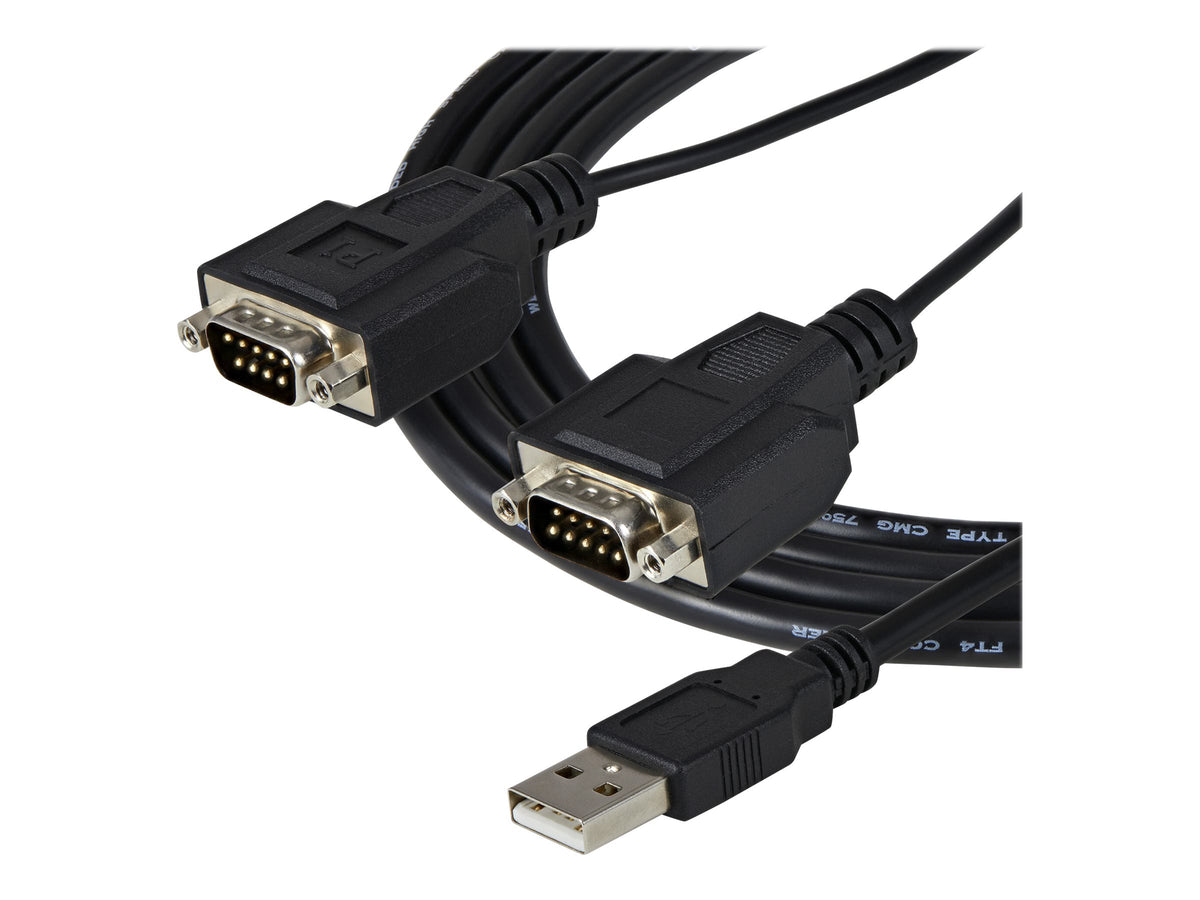 STARTECH.COM ICUSB2322F USB to 2 Port RS232 DB9 Serial Adapter Cable Vorderansicht
