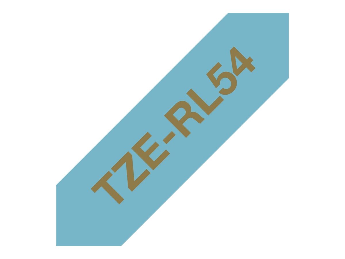 BROTHER P-Touch 24mm light blue/gold ribbon tape Detailansicht