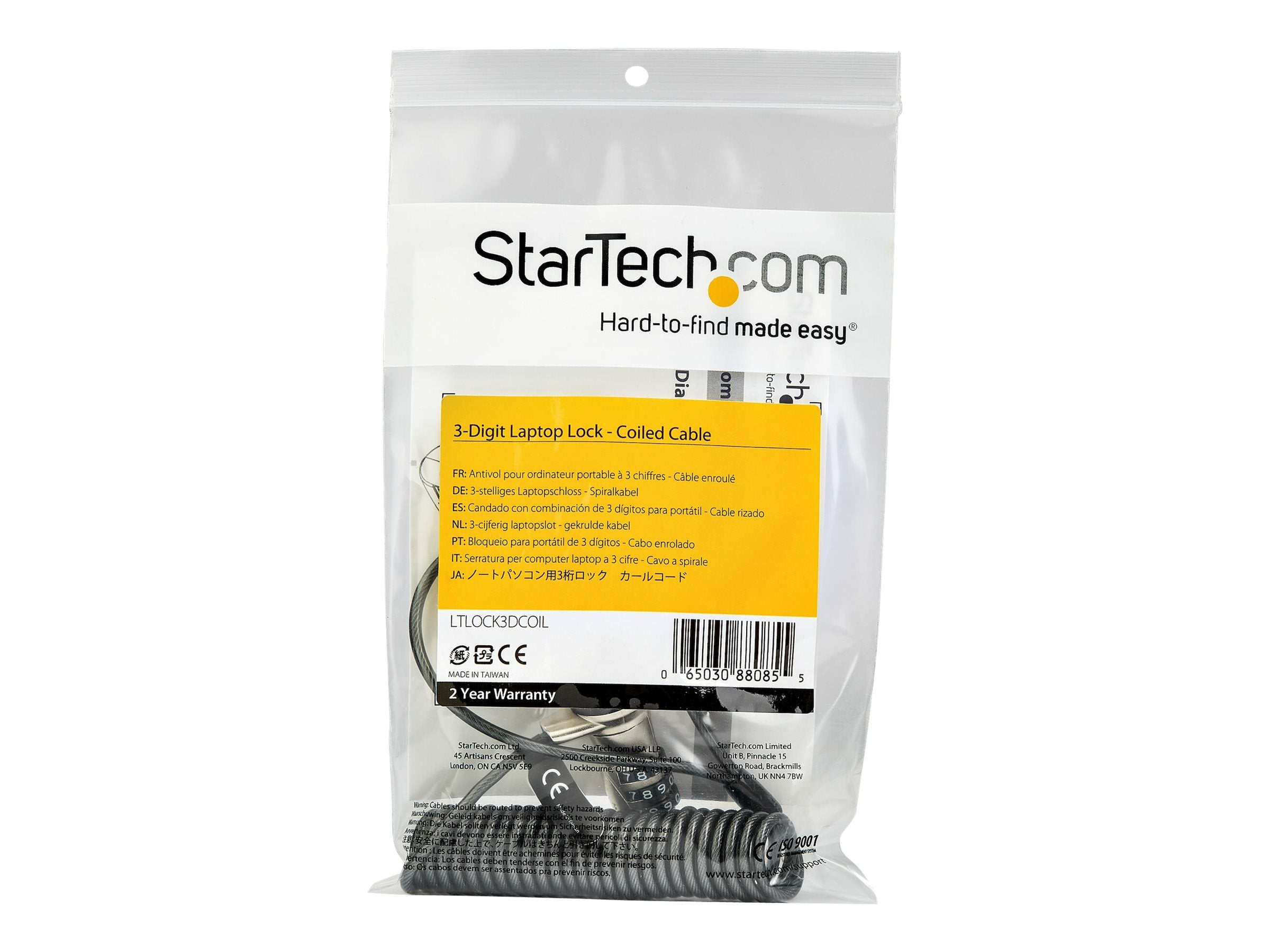 STARTECH.COM Laptop-Kabelschloss Vorderansicht