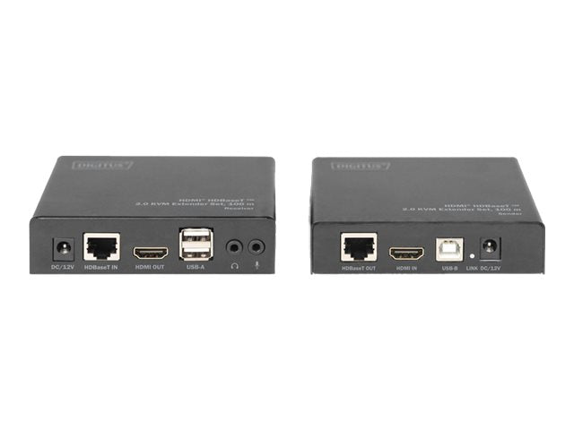 DIGITUS HDBaseT 2.0 HDMI KVM Extender Set Anschlussmöglichkeiten