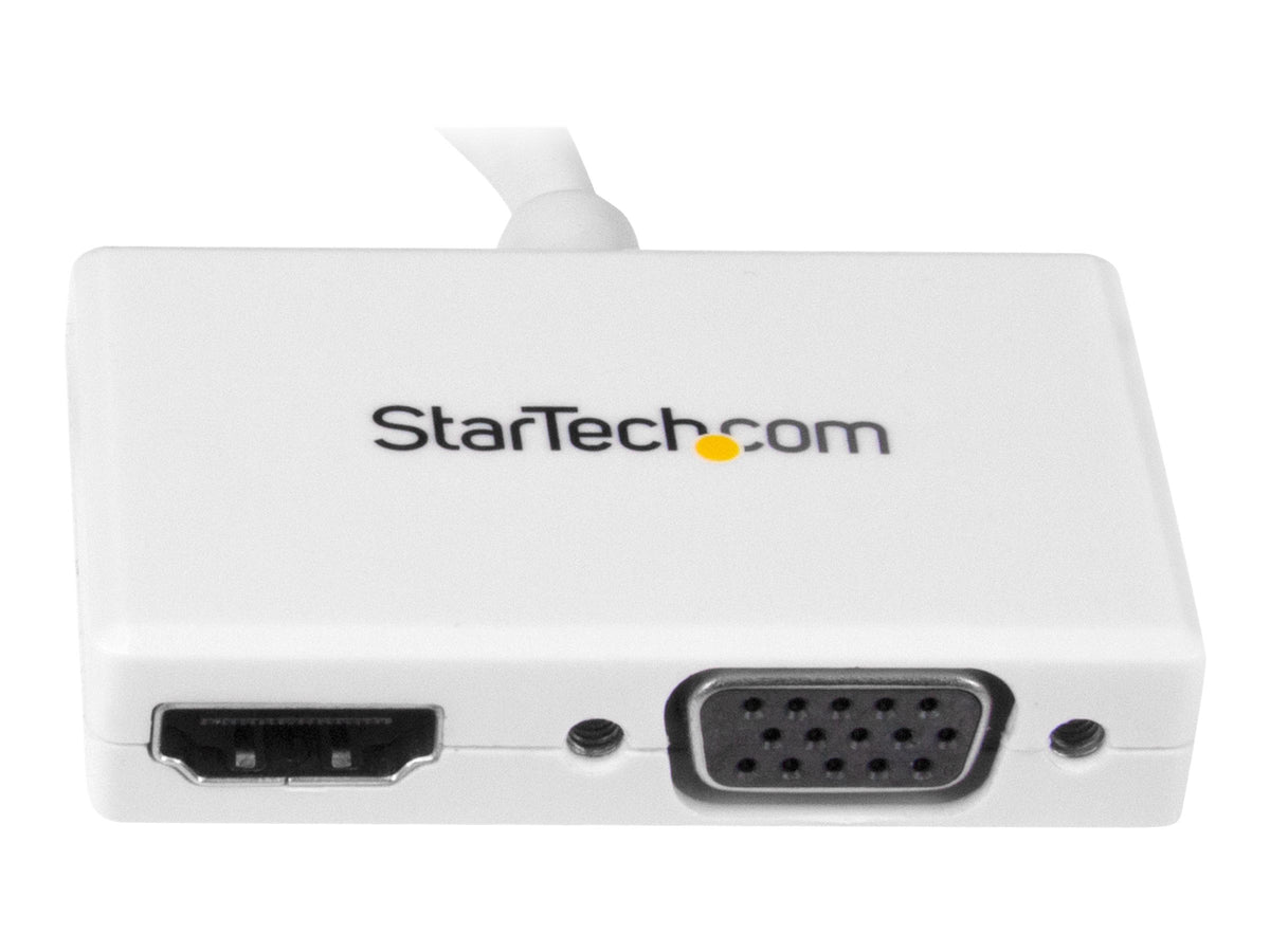 STARTECH.COM Reise A/V Adapter: 2-in-1 Mini DisplayPort auf HDMI oder VGA Konverter - Weiss