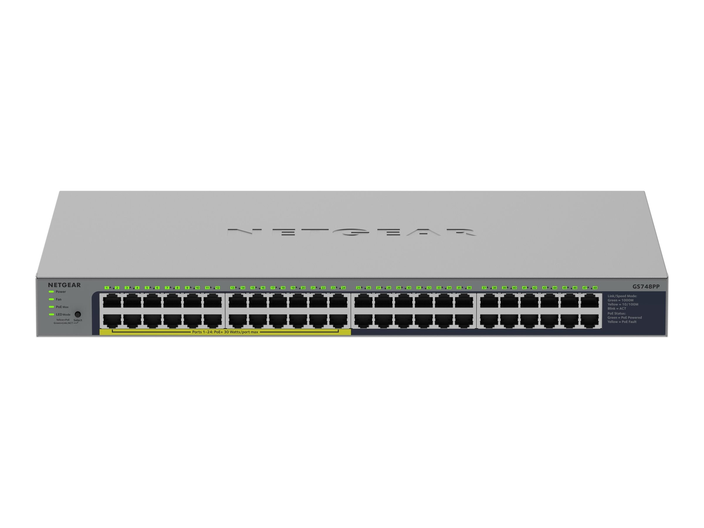NETGEAR GS748PP Switch Vorderansicht